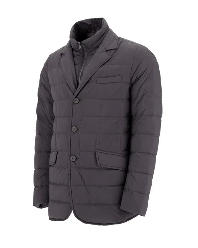 Herno Anthracite Grey Double Padded Down Jacket In Black