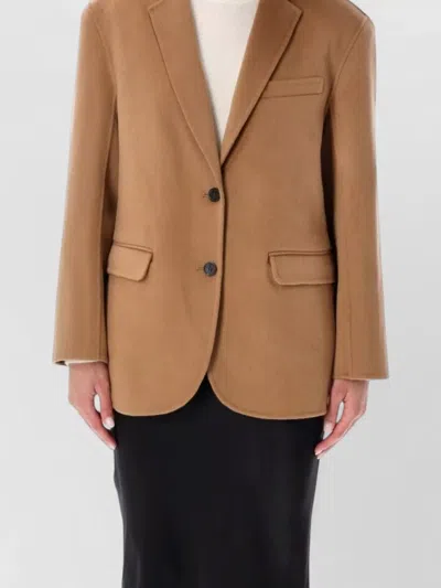 Anine Bing Oversized Wool Cashmere Tailored Blazer Coat In Brown
