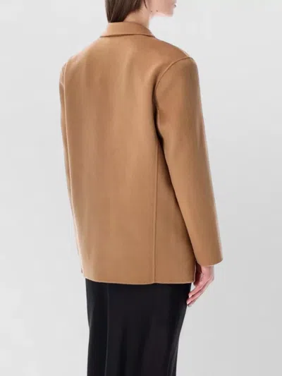 Anine Bing Oversized Wool Cashmere Tailored Blazer Coat In Brown