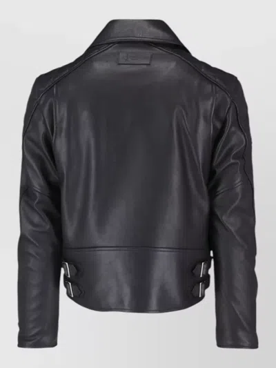 Givenchy Coat Notched Lapels Side Pockets Adjustable Straps In Black