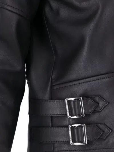 Givenchy Coat Notched Lapels Side Pockets Adjustable Straps In Black