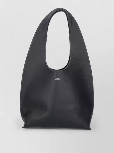 A.p.c. Shoulder Bag Shopper Dual Handles Texture In Black
