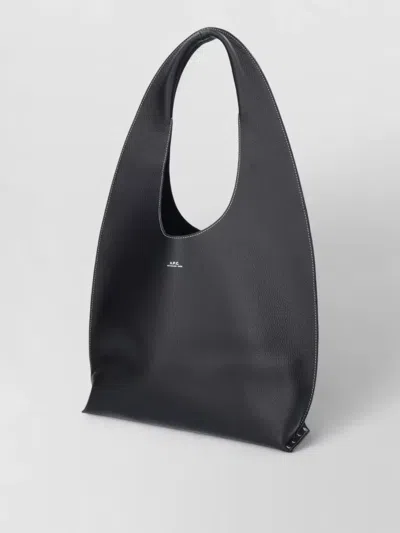 A.p.c. Shoulder Bag Shopper Dual Handles Texture In Black