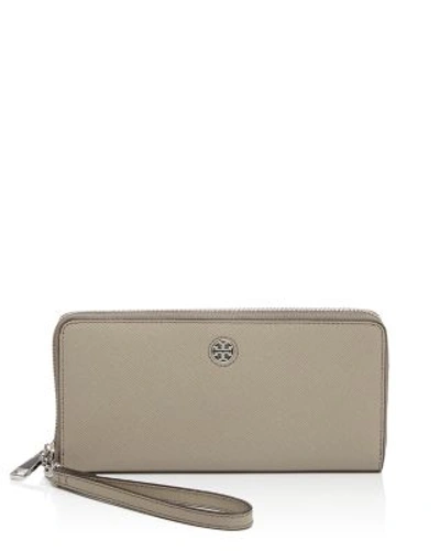 Tory Burch Perry Saffiano Continental Passport Wallet, French Gray In French Gray/silver