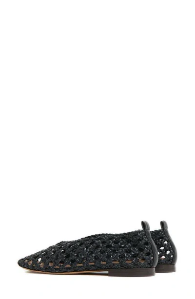 Mansur Gavriel Woven Ballerina Flat In Black