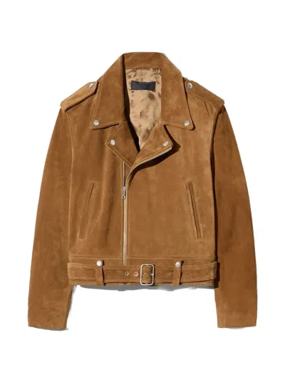 Nili Lotan Evel Zipper Motorcycle Jacket In Brown