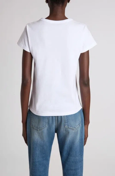 Valentino Womens Bianco Text-print Round-neck Cotton T-shirt In White