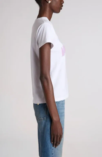Valentino Womens Bianco Text-print Round-neck Cotton T-shirt In White