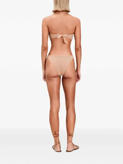 Devon Windsor Embellished Bandeau Bikini In Brown