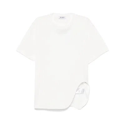 Attico Asymmetric Cotton T-shirt In Burgundy
