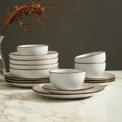 Stone Lain Brasa Stoneware 16-piece Dinnerware Set In White
