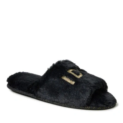 Dearfoams Lane Bridal Womens Memory Foam Slip-on Slippers In Black