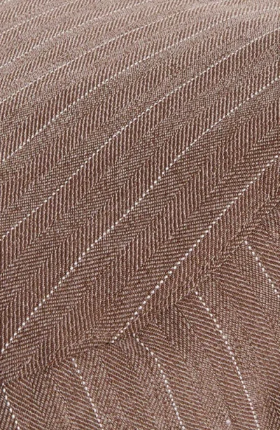 Open Edit Pinstripe Driving Cap In Brown