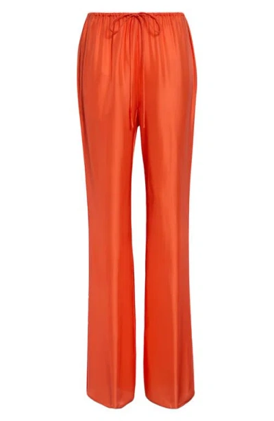 Toccin Nela Drawstring Flared Pull-on Pant In Orange