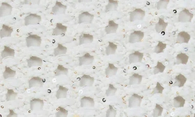 Endless Rose Sequins Open Stitch Sweater In White