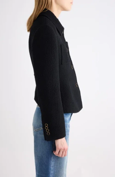 Chloé Chic Virgin Wool Stretch Jacket With Soft Cotton-viscose Lining In Black