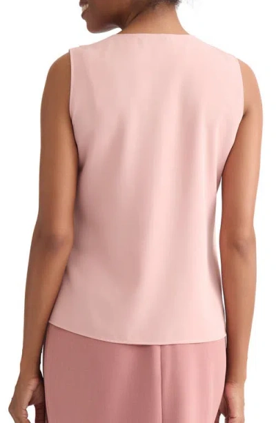 Kasper Ruffle Front Sleeveless Top In Pink