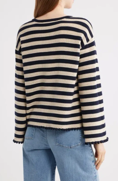 Frame The Easy Captain Stripe Sweater In Multi