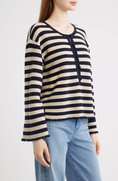 Frame The Easy Captain Stripe Sweater In Multi