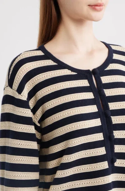 Frame The Easy Captain Stripe Sweater In Multi