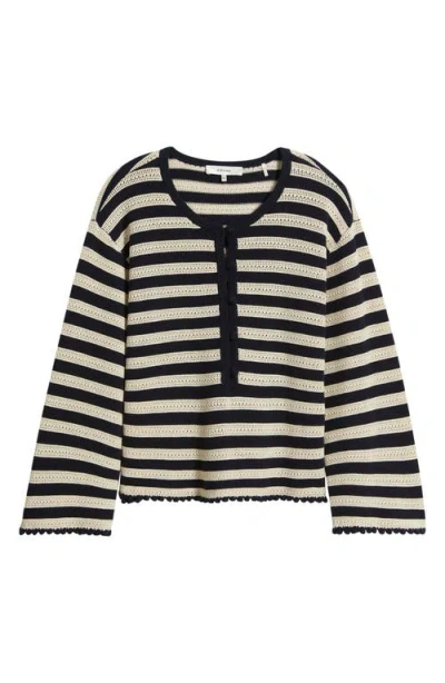 Frame The Easy Captain Stripe Sweater In Multi