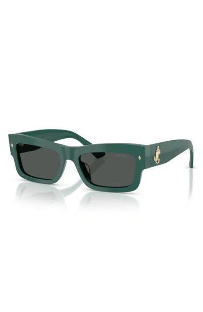 Jimmy Choo 53mm Rectangular Sunglasses In Green
