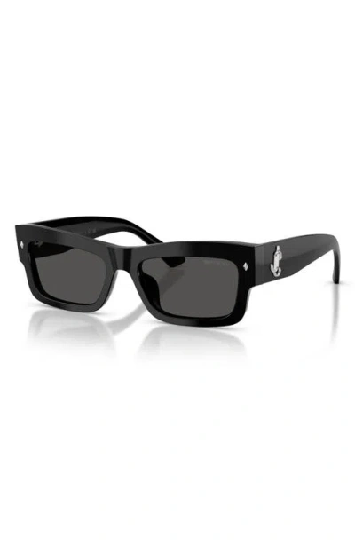 Jimmy Choo 53mm Rectangular Sunglasses In Black