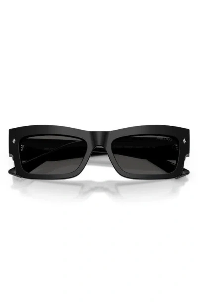 Jimmy Choo 53mm Rectangular Sunglasses In Black