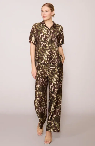 Melloday Easy Woven Pullover Shirt In Multi