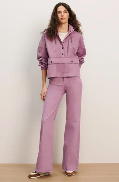 Veronica Beard Cunningham Button-front Cotton Pullover Jacket In Pink