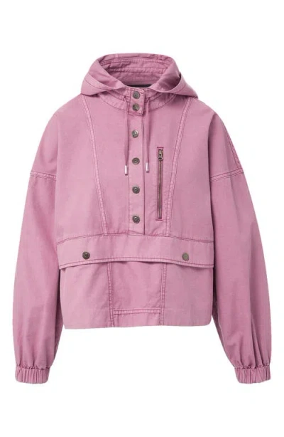 Veronica Beard Cunningham Button-front Cotton Pullover Jacket In Pink
