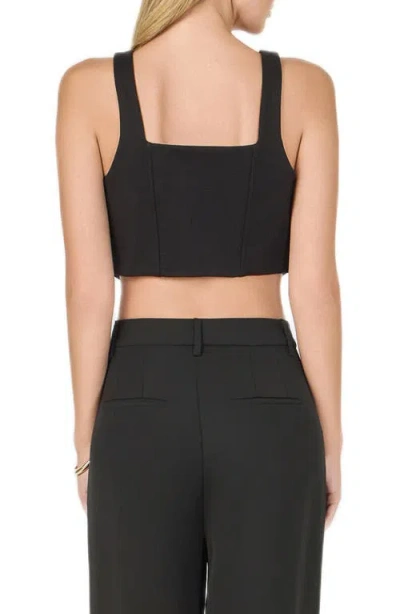 Endless Rose Structured Crop Corset Top In Black