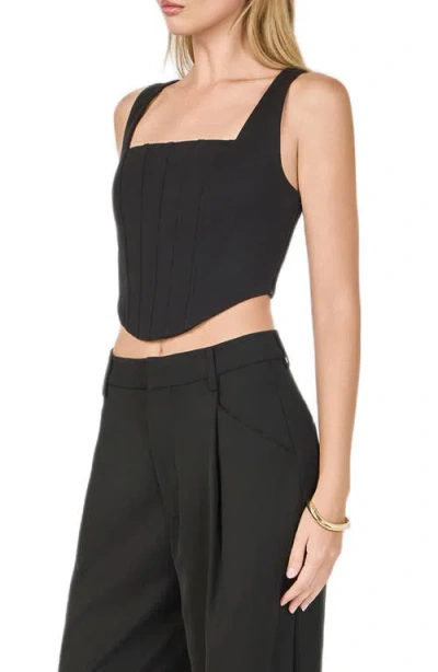 Endless Rose Structured Crop Corset Top In Black