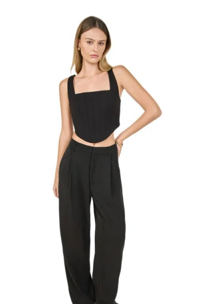 Endless Rose Structured Crop Corset Top In Black