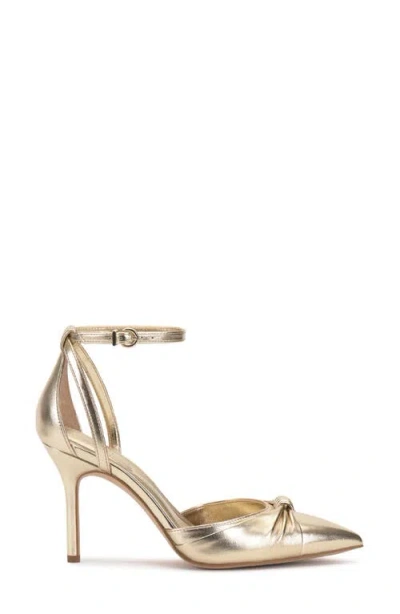 Vince Camuto Mallie Ankle Strap Pump In Gold