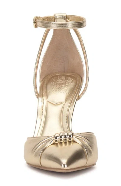Vince Camuto Mallie Ankle Strap Pump In Gold