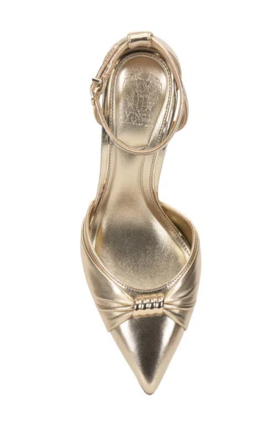 Vince Camuto Mallie Ankle Strap Pump In Gold