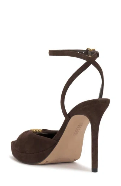 Vince Camuto Neala Ankle Strap Sandal In Brown