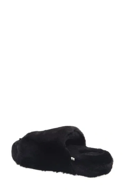 Apparis Dillon Faux Fur Slipper In Black