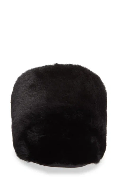 Apparis Dillon Faux Fur Slipper In Black