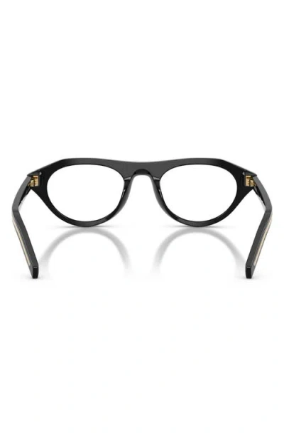 Prada 51mm Irregular Blue Light Blocking Glasses In Black