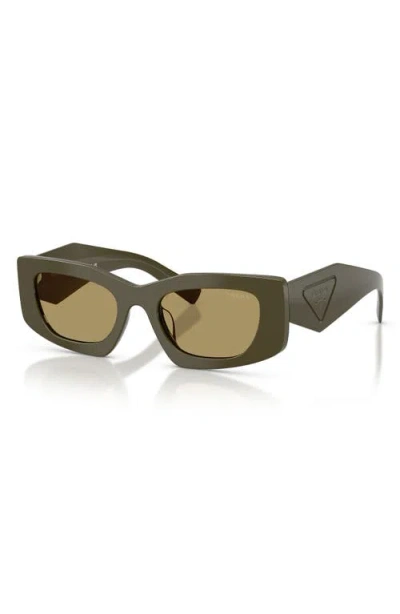 Prada 51mm Rectangular Sunglasses In Green