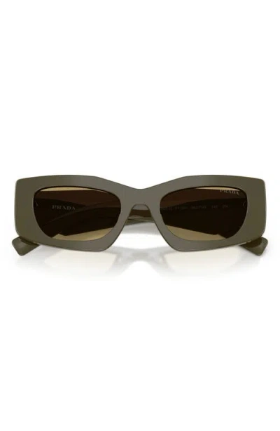 Prada 51mm Rectangular Sunglasses In Green