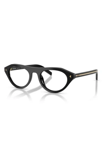 Prada 52mm Irregular Blue Light Blocking Glasses In Neutral