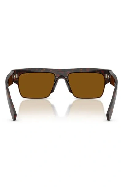 Prada 55mm Rectangular Sunglasses In Brown
