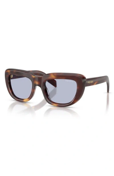 Prada 53mm Rectangular Sunglasses In Metallic