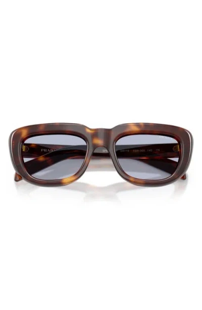 Prada 53mm Rectangular Sunglasses In Metallic