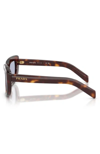 Prada 53mm Rectangular Sunglasses In Metallic