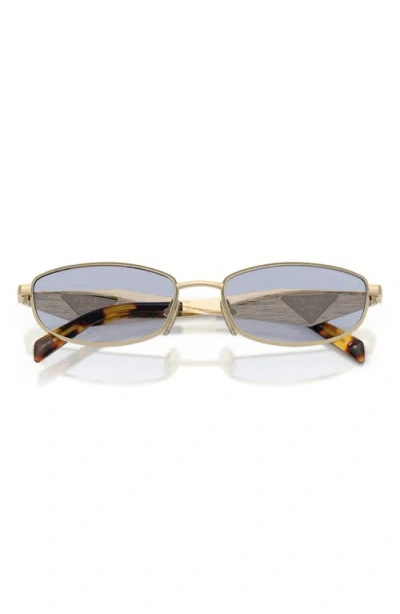 Prada Rectangular Gold-tone Metal Frame Sunglasses With Tortoiseshell Temples In Multi