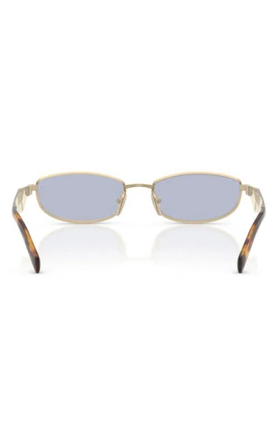 Prada Rectangular Gold-tone Metal Frame Sunglasses With Tortoiseshell Temples In Multi
